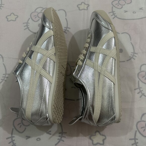 Onitsuka Tiger Beige And Silver Trim Sneakers - Picture 5 of 6
